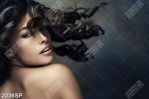 Tranh cô gái xõa mái tóc nghệ thuật trang trí spa