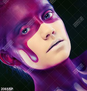 Tranh spa người mẫu make up nghệ thuật