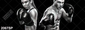 Tranh spa hai võ sỹ boxing in uv