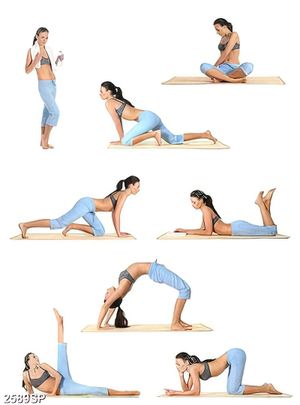 Tranh những động tác tập yoga in canvas