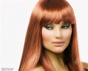 Tranh người đẹp với mái tóc nâu in canvas treo spa