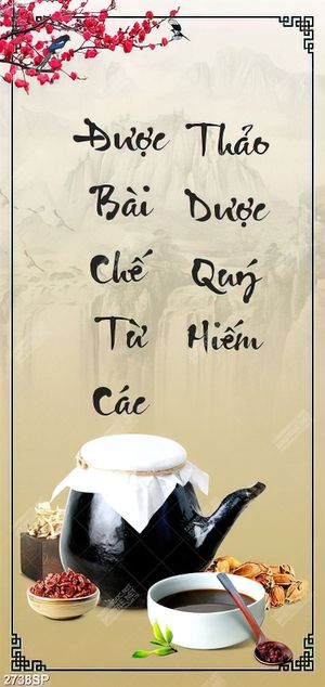 Tranh file psd thảo dược quý hiếm