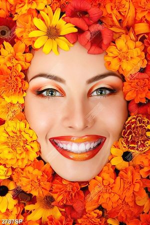 Tranh gương mặt cô gái