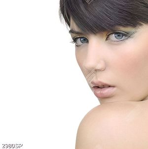 Tranh gương mặt xinh đẹp của cô gái trẻ in canvas