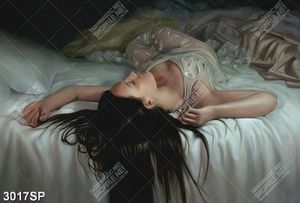 Tranh spa người đẹp gợi cảm nằm trên giường