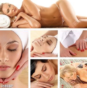 Tranh bộ ghép mát xa thư giãn treo tường spa