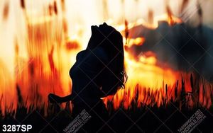 Tranh cô gái bên bức tường đỏ rực file psd