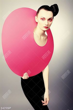 Tranh nghệ thuật cô gái tô mắt hồng