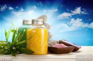 Tranh đẹp spa chai lọ đựng muối thơm