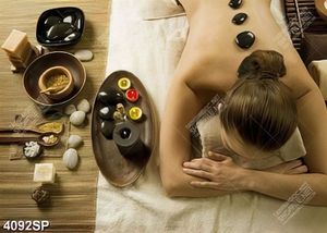Tranh bộ ghép massege và tinh dầu treo tường spa