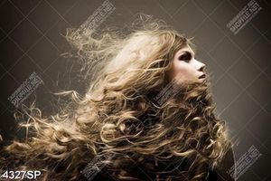 Tranh cô gái với mái tóc xoăn