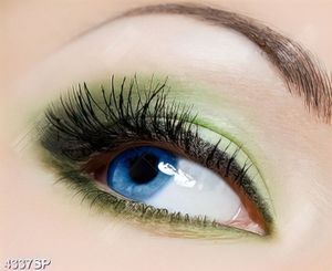 Tranh đôi mắt make up tone xanh
