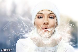 Tranh cô gái thổi bông tuyết trắng