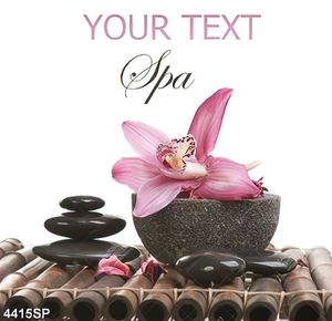 Tranh hoa lan và đá đen treo tường spa