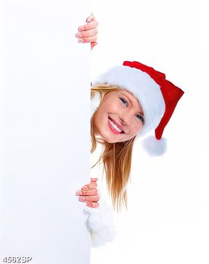 Tranh cô gái đội mũ noel