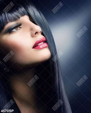 Tranh người đẹp có mái tóc đen dài