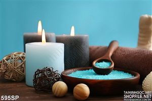 Tranh ánh nến thư giãn xanh