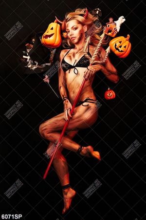 Tranh người mẫu hóa trang halloween SP6071