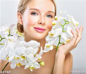 Tranh hoa lan và phụ nữ đẹp