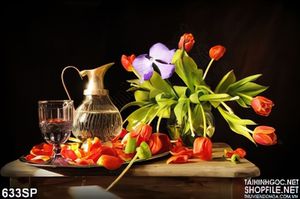 Tranh đẹp in spa hoa tulip