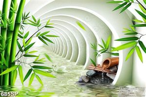 Tranh lá trúc và đường hầm xoáy tròn