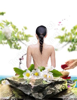 Tranh đẹp psd cô gái spa