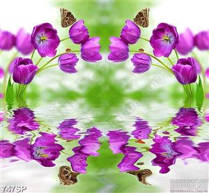 Tranh in uv hoa tulip tím