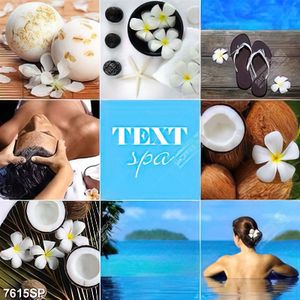 Tranh bộ ghép dừa tươi và hoa trắng
