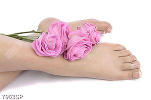 Tranh đôi chân và hoa hồng