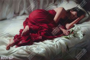 Tranh người đẹp nằm trên giường