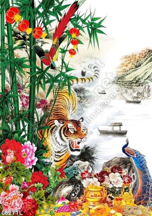 Tranh Tài Lộc, tranh Tết tranh Hổ thư pháp