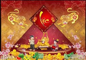 Tranh Tài Lộc, tranh Tết con Hổ treo tường đẹp