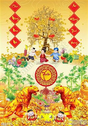Tranh Tài Lộc, tranh Tết con Hổ đẹp