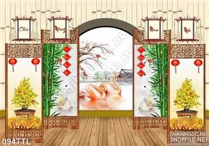 Tranh Tài Lộc, tranh Tết chậu Mai treo tường
