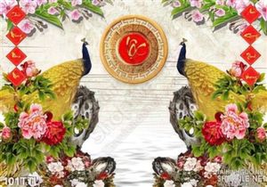 Tranh Tài Lộc, tranh Tết chim công trang trí