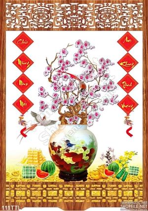 Tranh Tài Lộc, tranh Tết bình hoa cổ