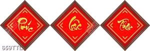 Tranh phúc lộc thọ dát vàng trang trí phòng khách