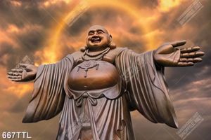 Tranh Phật Di Lặc trang trí tường in uv
