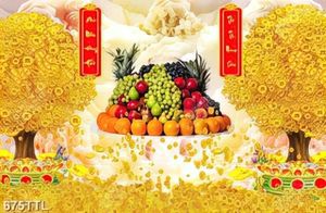 Tranh tranh tài lộc khổ ngang cây kim tiền chất lượng cao