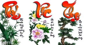 Tranh thư pháp phúc lộc thọ trang trí nội thất