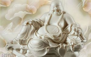 Tranh giả ngọc Phật Di Lặc 3D gắn tường