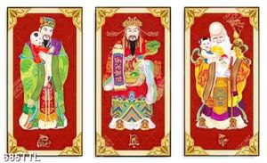 Tranh trang trí tường ngày tết phúc lộc thọ chất lượng cao