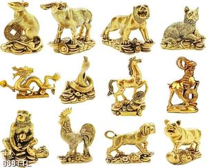 Tranh mười hai con giáp đúc vàng
