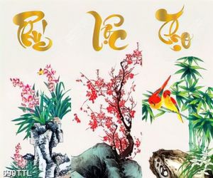 Tranh gắn tường phúc lộc thọ in uv