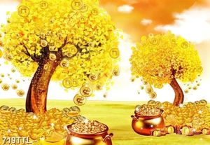Tranh cây kim tiền và tiền vàng đẹp nhất