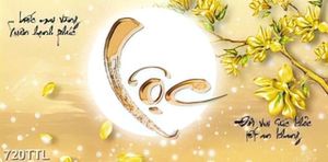 Tranh thư pháp chữ Lộc và hoa mộc lan