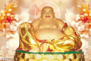Tranh Phật Di Lặc và hoa giả ngọc