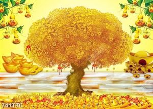 Tranh cây kim tiền trang trí ngày tết