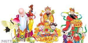 Tranh trang trí ngày tết phúc lộc thọ và các tiểu linh đồng