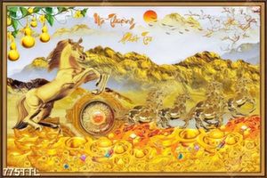 Tranh gắn tường mã thượng phát tài in kính